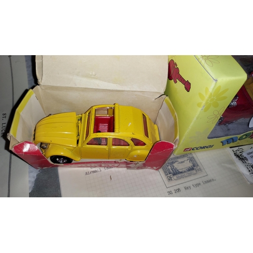 542 - Corgi James Bond Citroen 2CV Diecast Car In Box 1981 Plus Corgi Monkeys Car