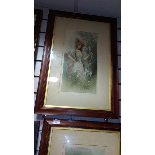 104 - Two Large Framed Watercolours Of Ladies