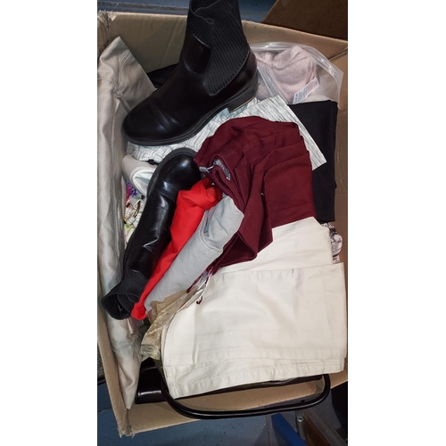 20 - Box Of Ladies Clothes Plus Zara Boots Size Eur 36