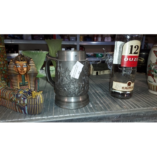 522 - German Pewter Tankard 