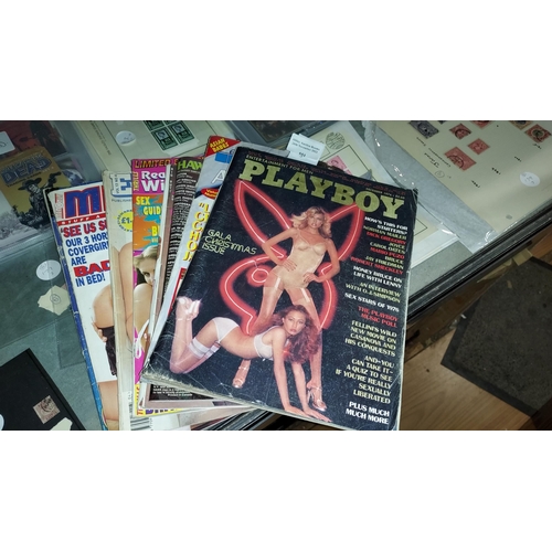 551 - Stack Of Naughty Magazines Including Asian Babes And Playboy From December 1976