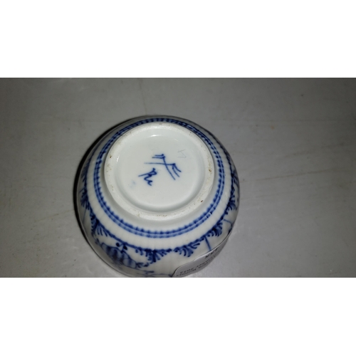 455 - Greiner/Rauenstein Blue And White Bowl Plus 1 Early Royal Worcester Blue And White Tea Bowl. A/F