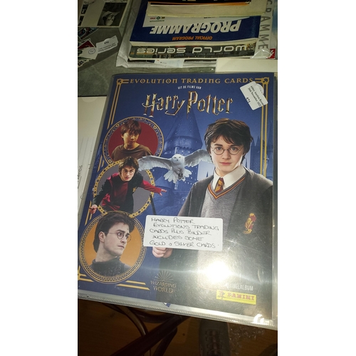 571 - Folder Of Harry Potter Evolution Trading Cards In Binder, Includes Some Gold And Silver