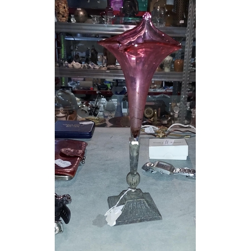 307 - Mappin & Webb Victorian Cranberry Glass Epergne