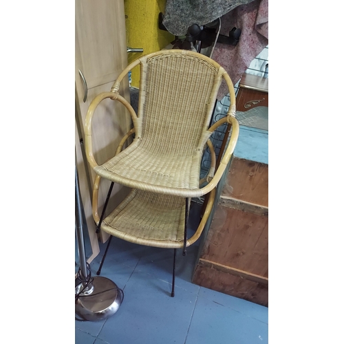 36 - Pair Of Retro Metal And Cane Conservatory Chairs, 1 Has Slight Damage