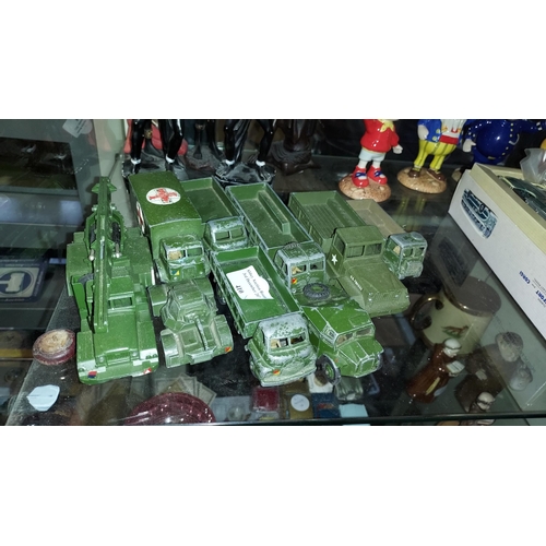 410 - 8 Army Dinky Lorrys Etc Plus Corgi Major International 6X6 Truck