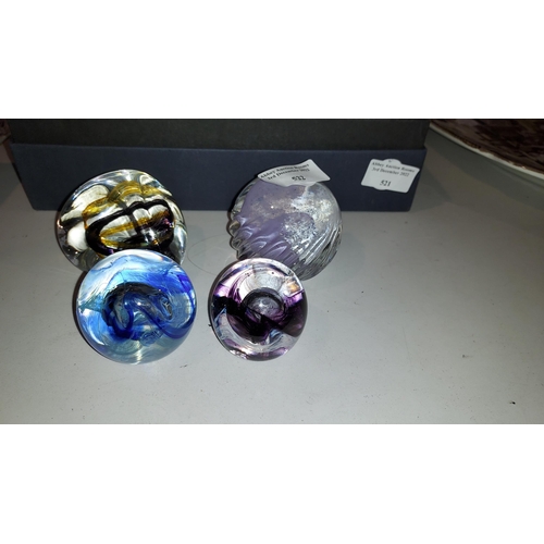 522 - Caithness Paperweights Including Pebble, Moon crystal And Misty