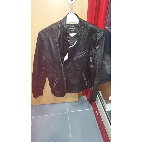 17 - 3 Leather Coats, River Island Size Small, Johnathan Adams Size Medium And Union Range Size Small