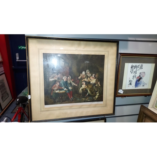 118 - 3 Framed Old Time Scene Prints Signed E.Jackson Studart?