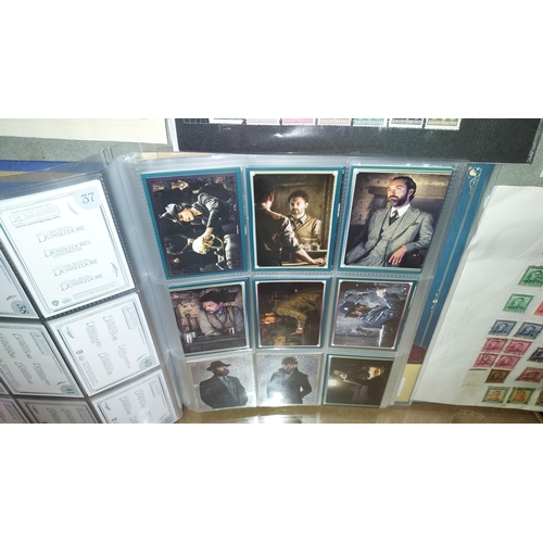 555 - Folder Of Dumbledore Sticker Albums And Cards, Set Almost Complete With Limited Edition Cards And Un... 