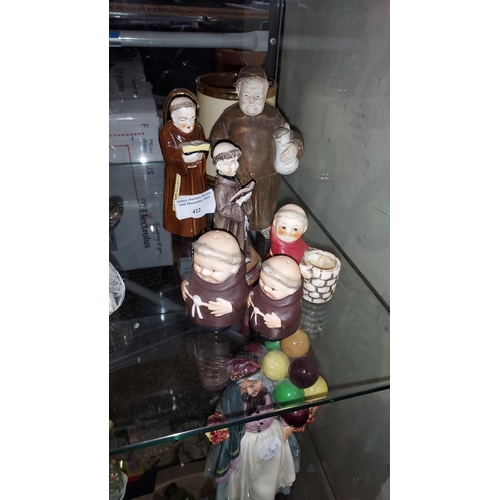 422 - 5 Monk Figures Including 1 Royal Worcester