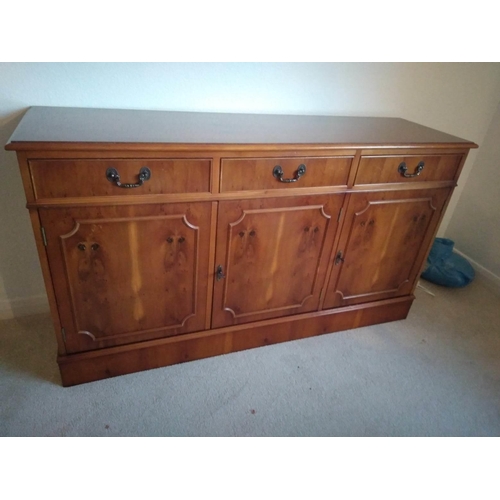 675 - Yew Wood Sideboard Length 1.4m's