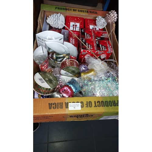 78 - Box Of Christmas Decorations