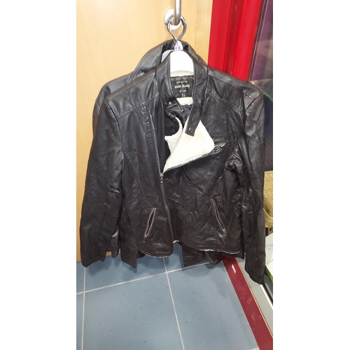 17 - 3 Leather Coats, River Island Size Small, Johnathan Adams Size Medium And Union Range Size Small