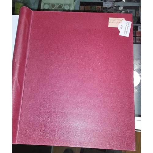 410 - Old Red Album Full Of Stamps Of World