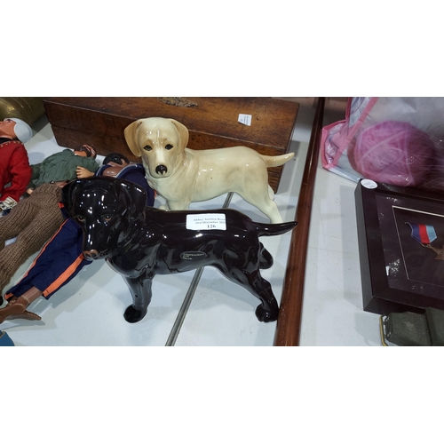 126 - 2 Cooper Craft Dogs, 1 Tan Labrador, 1 Black Labrador