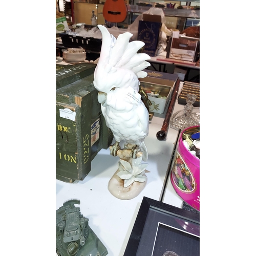 156 - Royal Dux Cockatoo Ornament, Mint Condition