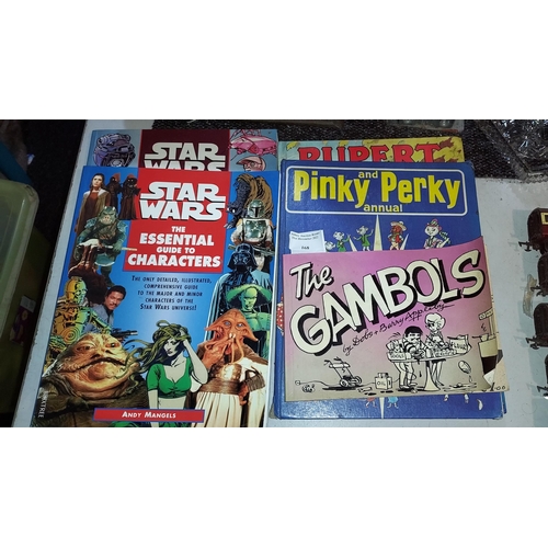 168 - Selection Of Books Including Star Wars, Pinky And Perky, Rupert And The Gambles