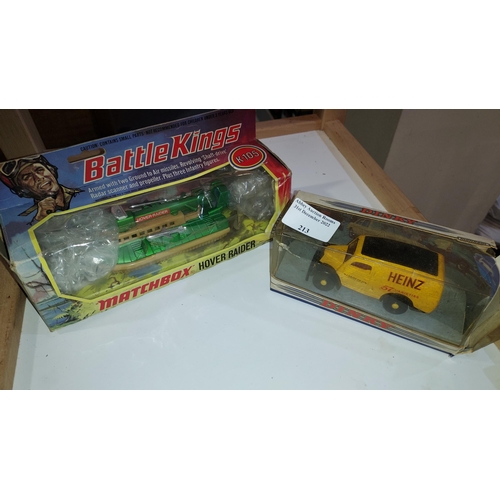 213 - Dinky Heinz 57 Advertising Van In Box Plus Matchbox Battle Kings Hover Radar K-105 In Box.