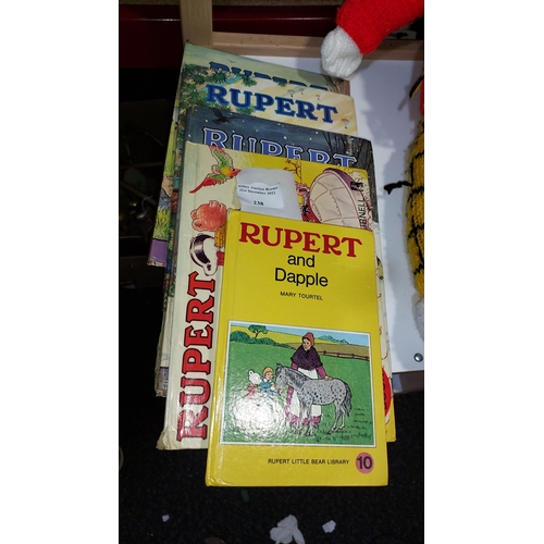 238 - Selection Of Rupert The Bear Items Including Knitted Bear And 5 Annuals Dated 1976, 1973, 1967 And 2... 