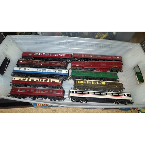 245 - 8 Triang Carriages, 1 Trix Carriage And 1 Hornby Carriage