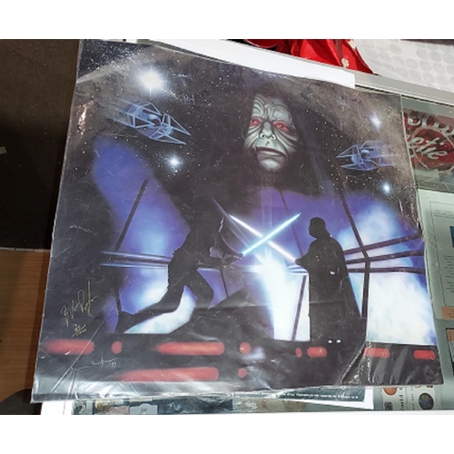 394 - Signed Star Wars Limited Edition Poster No. 83/1000 Called 'Star Wars The Final Battle' By Brian Rol... 