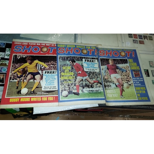 412 - The Very 1st 3 Issues Of Shoot Football Magazines  From August 1969, Some Wear