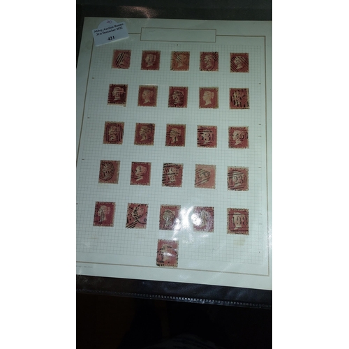 421 - Page Of Penny Red Stamps