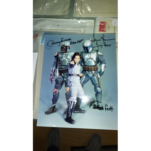 423 - Signed Star Wars Picture. Signed By Jeremy Bulloch, Temuera Morrison And Daniel Logan.