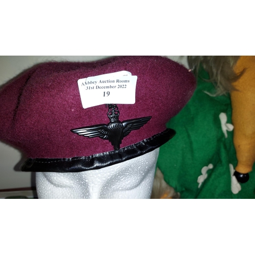 19 - Highlander Forces Beret Size XL With Cap Badge Possibly Reproduction