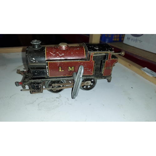 24 - Small Crate Of Tin Plate Hornby Carriages Plus LMS Tin Plate Wind Up Train No.2270