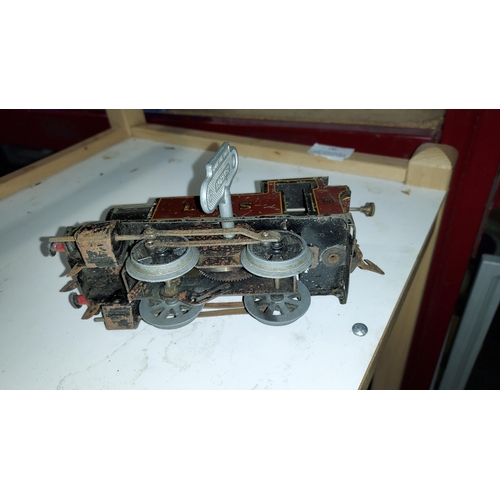 24 - Small Crate Of Tin Plate Hornby Carriages Plus LMS Tin Plate Wind Up Train No.2270