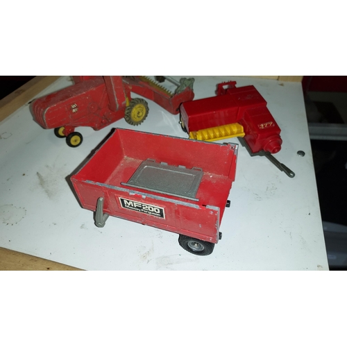 25 - Corgi Major Massey Ferguson 780 Combine Harvester, Britains New Holland Hay Bailer, Britains Mattey ... 