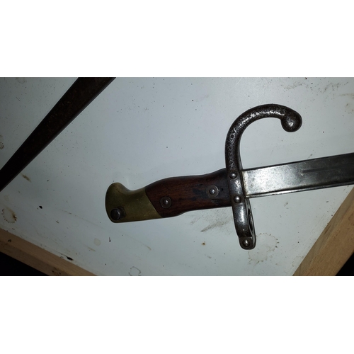 28 - French Bayonet With Sheath Dated 1879. Sheath And Bayonet No. AB77224