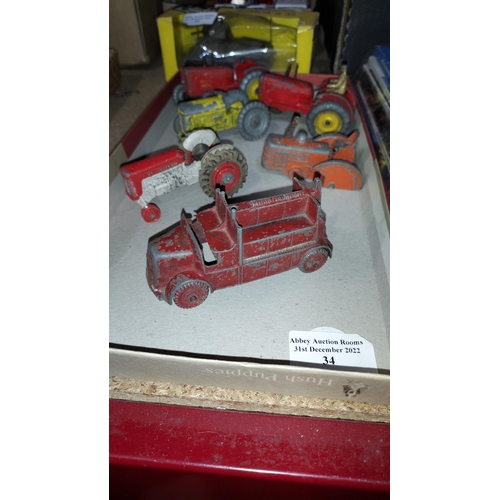 34 - 4 Tractors Including Dinky, Part Tractor Plus 1 Other