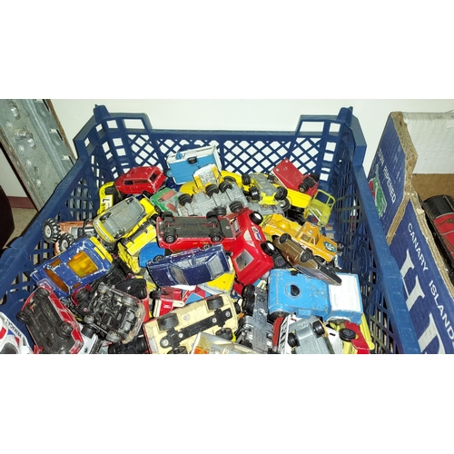 66 - Crate Of Various Diecast Cars Including Corgi, Matchbox, Zylmex