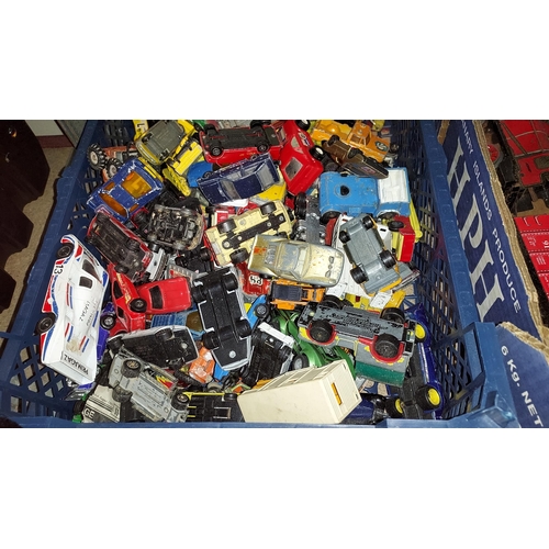 66 - Crate Of Various Diecast Cars Including Corgi, Matchbox, Zylmex