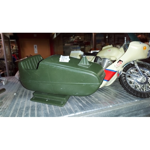 114 - Action Man Side Car Plus Action Man Police Bike