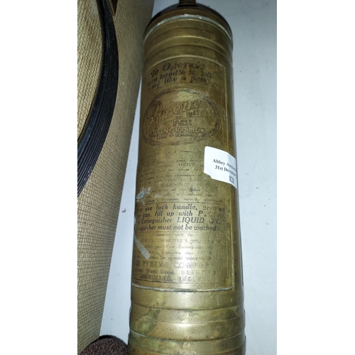 121 - Vintage Pyrene Brass Fire Extinguisher