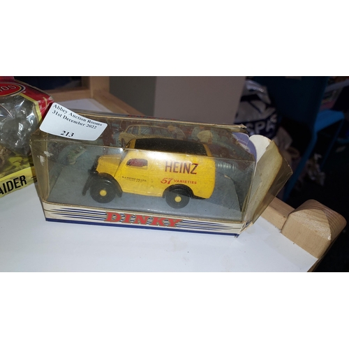 213 - Dinky Heinz 57 Advertising Van In Box Plus Matchbox Battle Kings Hover Radar K-105 In Box.