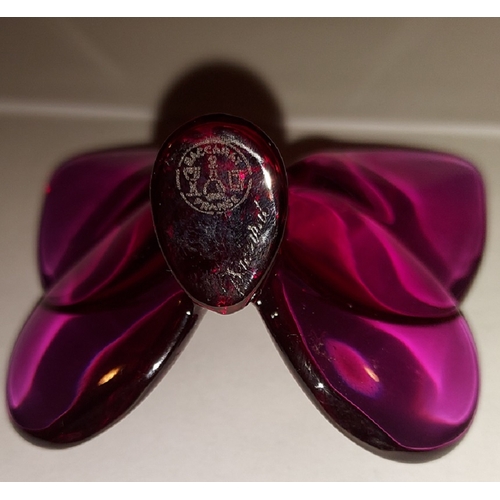 316 - Baccarat Peony Pappilion Lucky Butterfly Paperweight