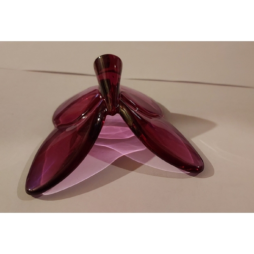 316 - Baccarat Peony Pappilion Lucky Butterfly Paperweight