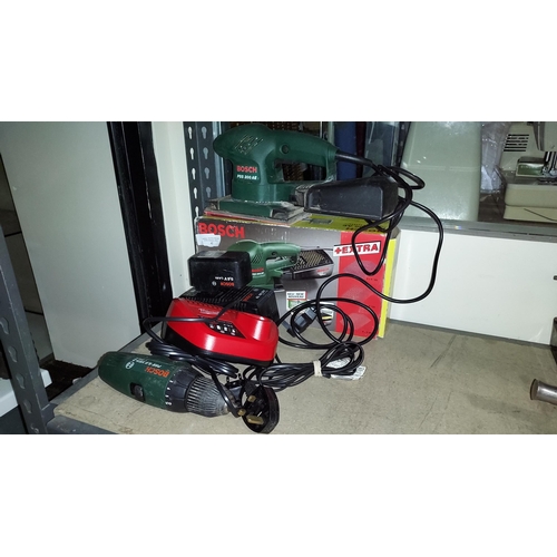 51 - Bosch PSS200AE Orbital Sander With Box And Bosch Cordless Drill With Battery And Charger Plus Milwau... 