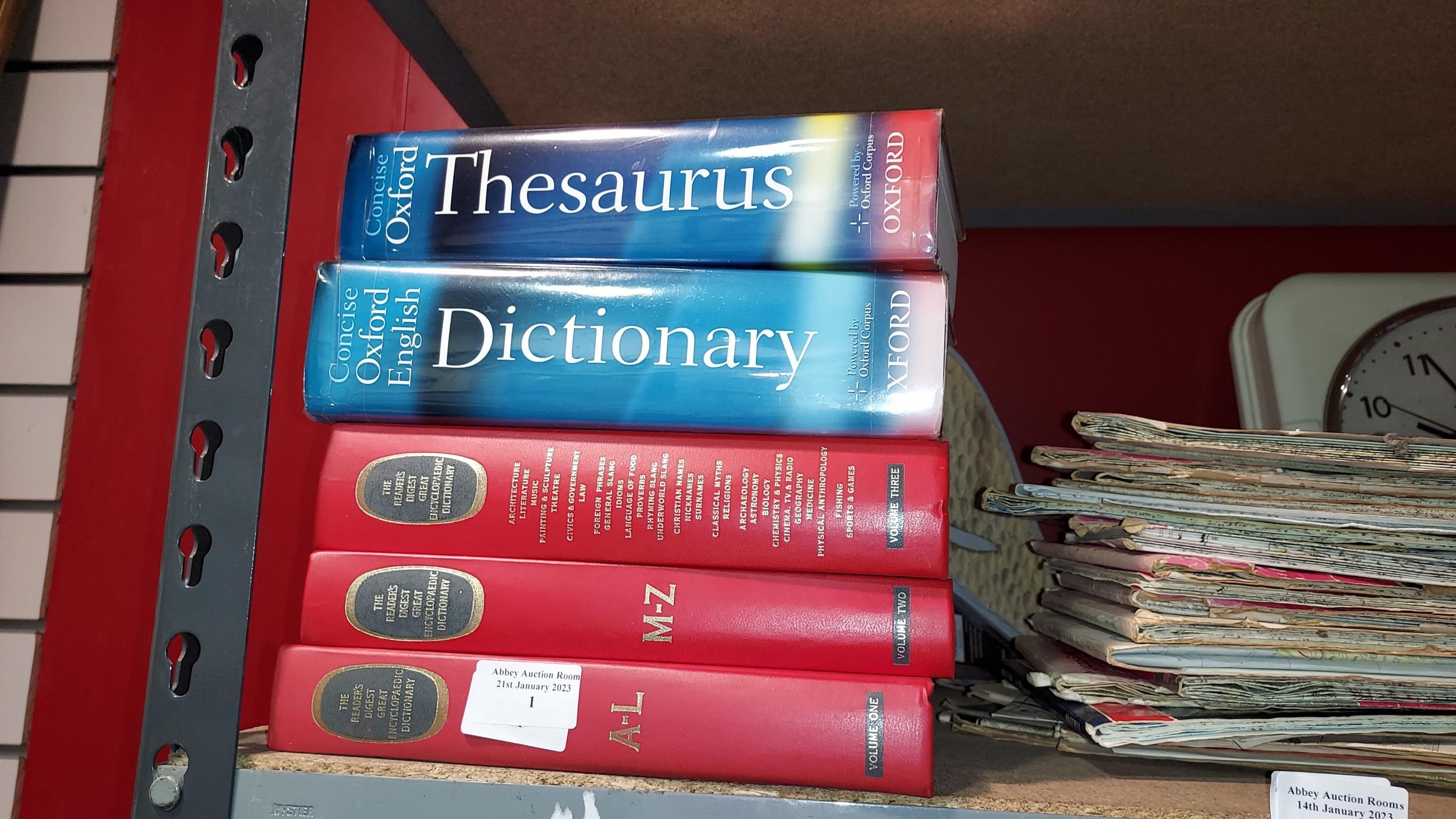 Oxford Dictionary, Oxford Thesaurus, Plus 3 Volume Readers Digest