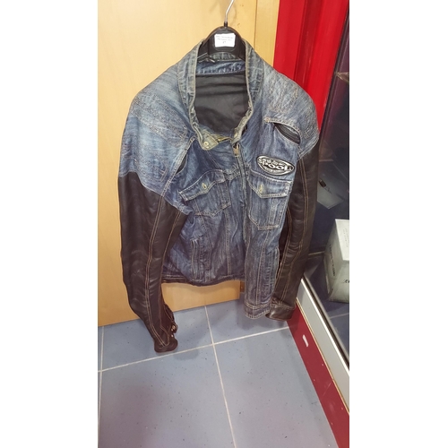 18 - Spool Bike Wear Jacket XL Half Denim, Half Leather With Body Armour