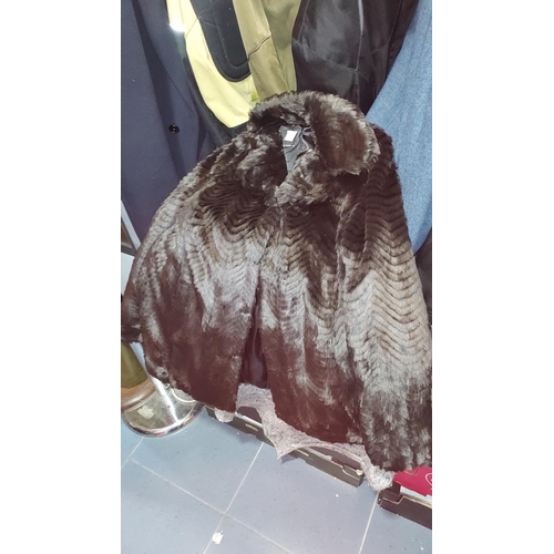 26 - Faux Fur Coat Size 16