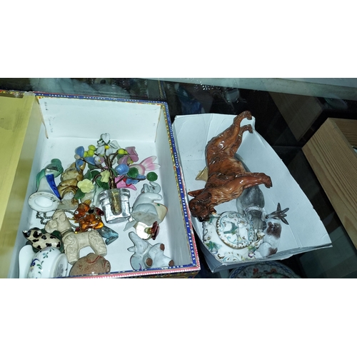 302 - Box Of Ornaments For Restoration, Including Worcester, Doulton And Meissen Plus Box Of Small Vintage... 