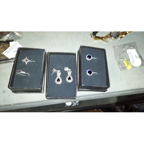 322 - 3 Pairs Of Silver Earrings