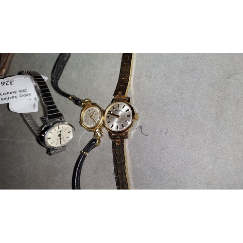 326 - 3 Ladies Watches. Montine, Sekonda 17 Jewel And Oris 15 Jewel