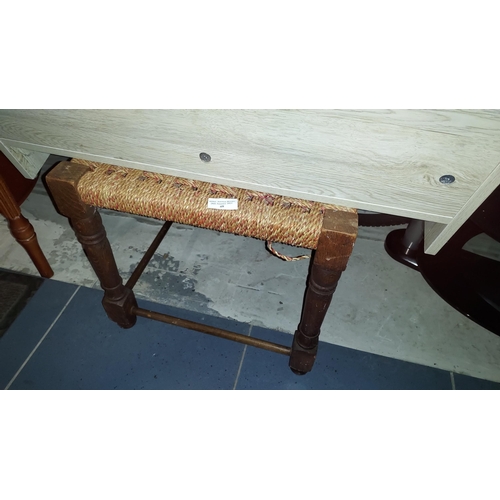 48 - Wooden Stool With String Seat